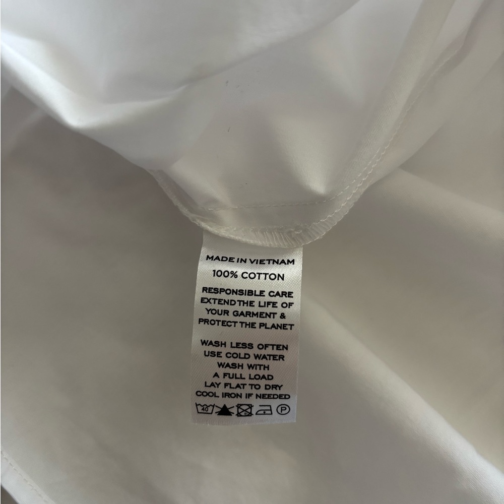 Hill House White Poplin Off-Shoulder Ruffled Parachute Sleeve Top - Picture 13 of 13